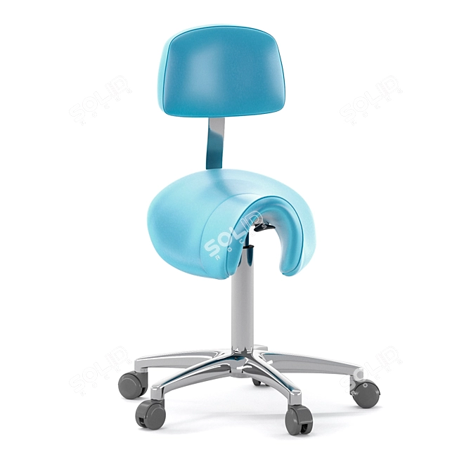 ErgoTech Salon Stool: Comfortable, Height Adjustable 3D model image 1