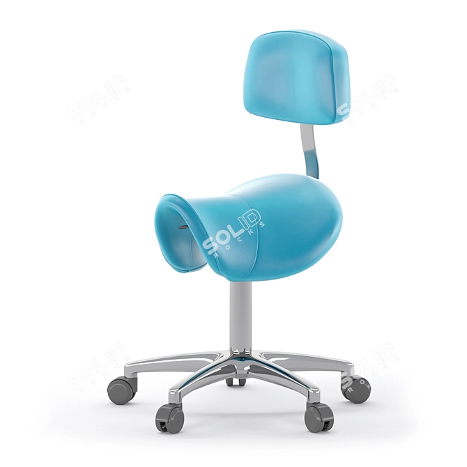 ErgoTech Salon Stool: Comfortable, Height Adjustable 3D model image 2