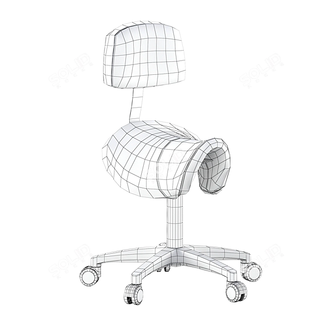 ErgoTech Salon Stool: Comfortable, Height Adjustable 3D model image 5