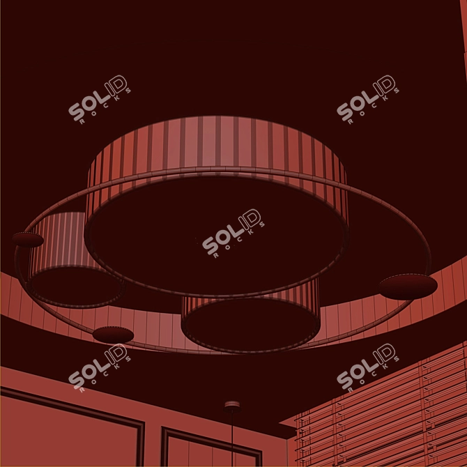 Sleek Circle Ceiling Light 3D model image 3