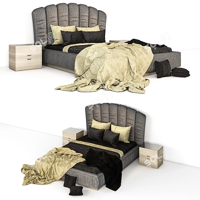 Modern Bed Design 03 3D model image 2