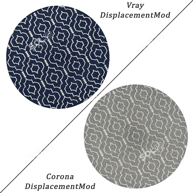 Versatile Set of 6 Round Carpets 3D model image 2