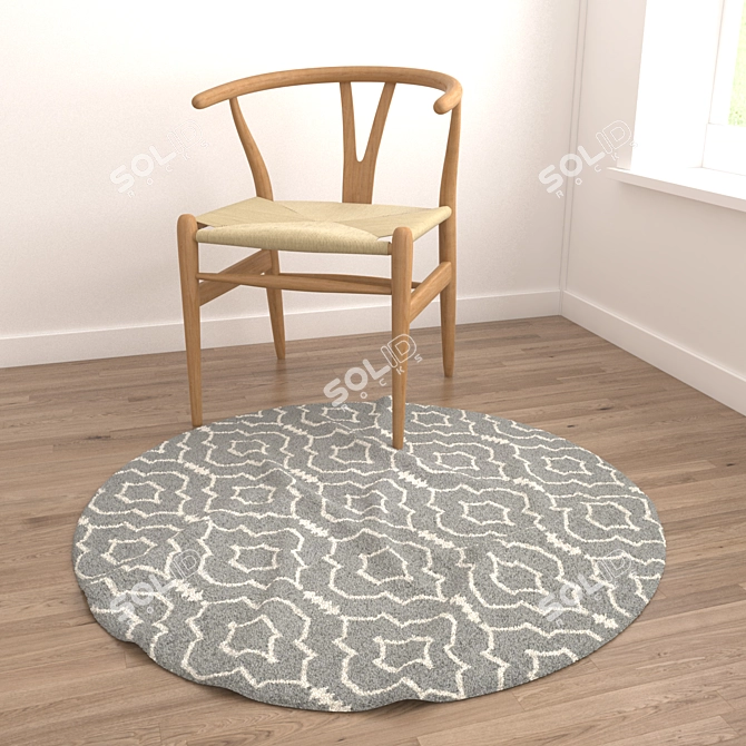 Versatile Set of 6 Round Carpets 3D model image 4