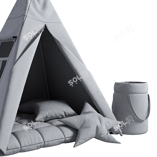 Kids Playhouse Wigwam: Interactive Indoor Teepee 3D model image 5