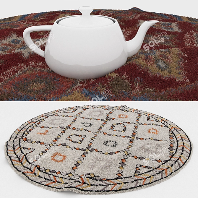 Versatile Round Carpet Set 3D model image 5