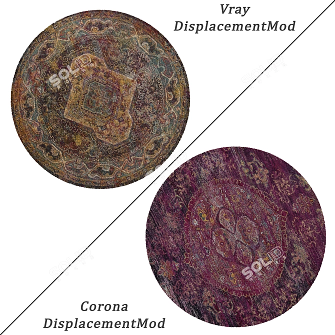 Round Carpets Set 76: Versatile 6-Piece Collection 3D model image 2