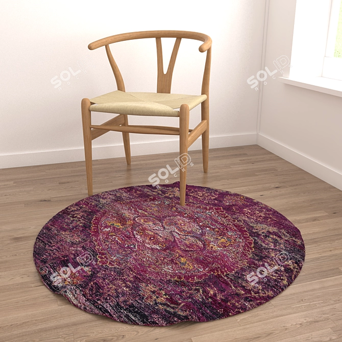 Round Carpets Set 76: Versatile 6-Piece Collection 3D model image 4