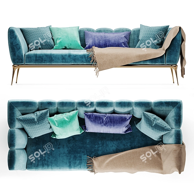 Iseo Cantori: Stylish and Spacious Sofa 3D model image 2