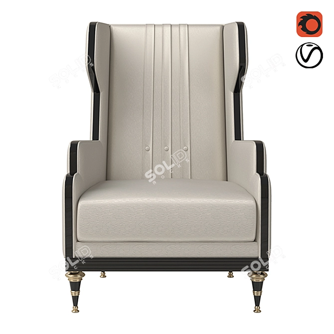 Luxury Gold Leg Armchair 3D model image 3