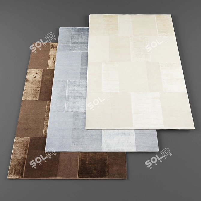 Versatile Collection of 6 Rugs 3D model image 1