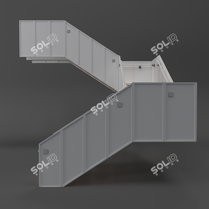 Sleek Glass Staircase 3D model image 4