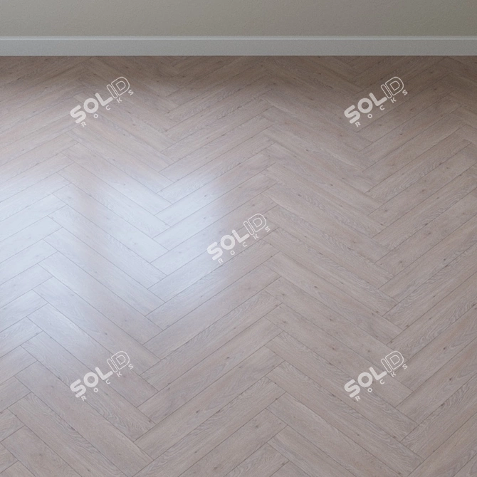 Elegant Oak Parquet Flooring 3D model image 4