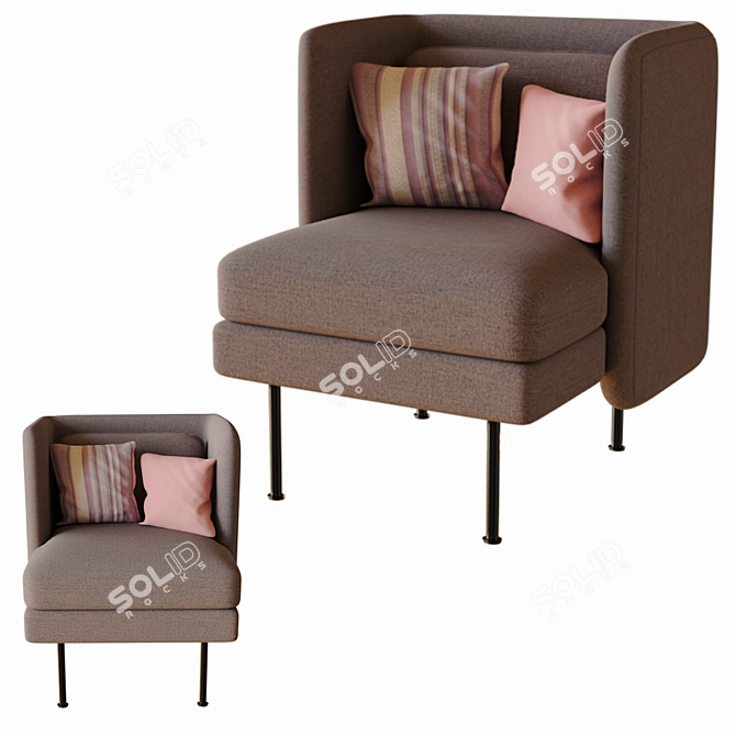 Modern Lounge Chair Bloke 3D model image 2