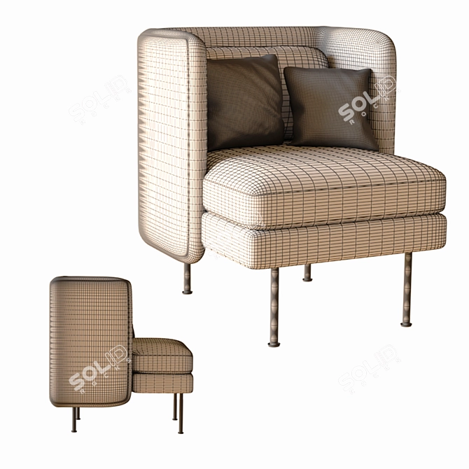 Modern Lounge Chair Bloke 3D model image 5