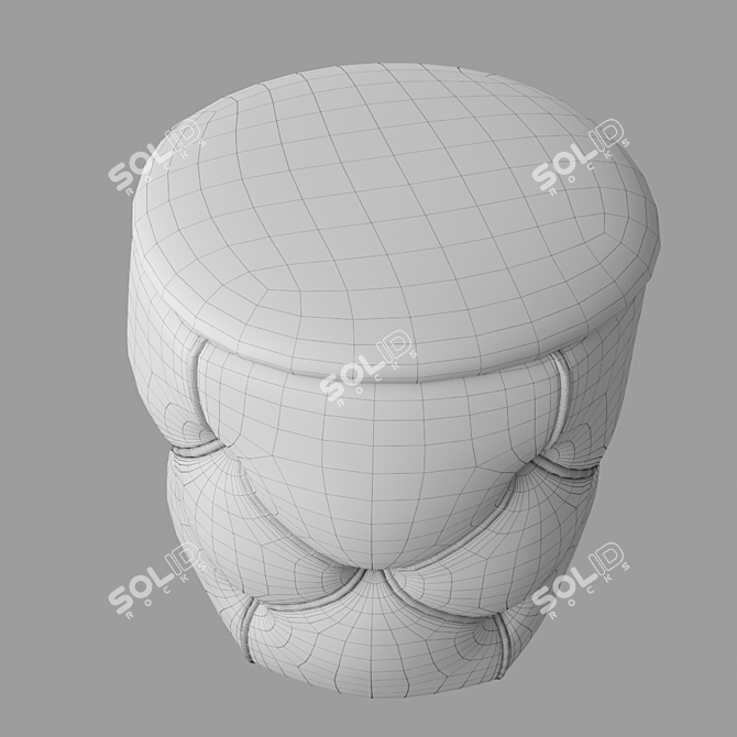 Velvet Pouf: 3D Model 3D model image 4