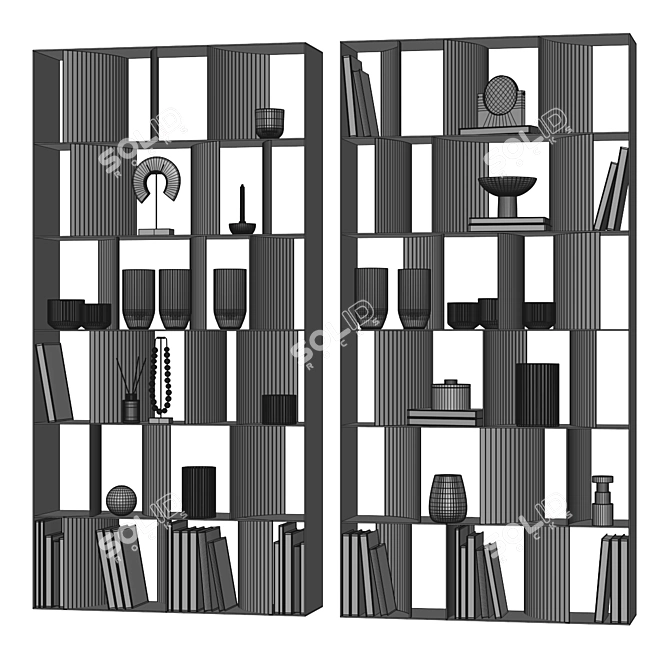 Elegant Nautilus Bookcase: Organize in Style 3D model image 5