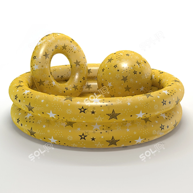 Inflatable Pool with Ball and Ring 3D model image 2