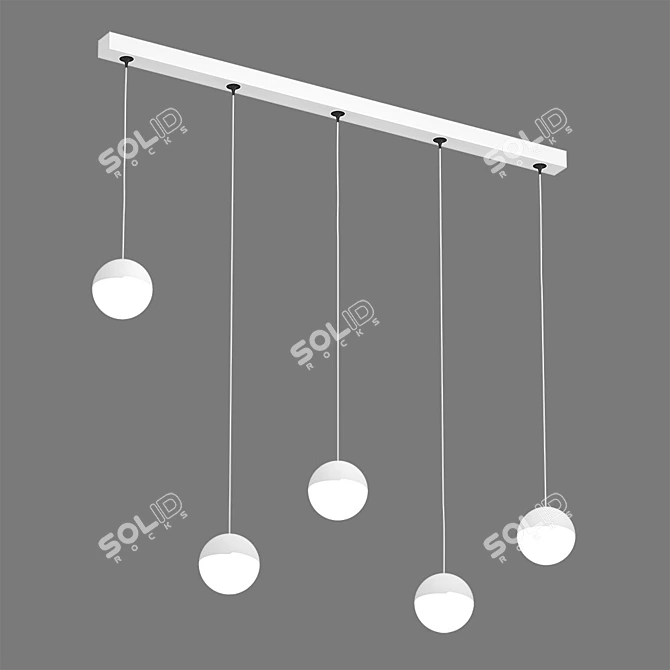 Modern Pendant Light | Black & White | Metal & Acrylic 3D model image 3