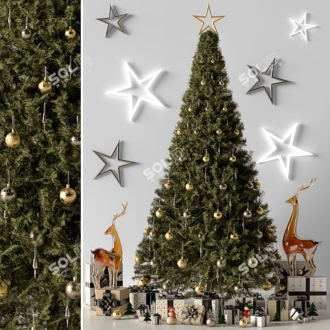 Vray Christmas Tree 01: 3Ds Max 2015 & OBJ Formats 3D model image 1