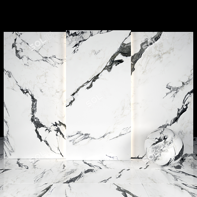 Panda Marble 04: Stunning Textured Slabs & Tiles 3D model image 2