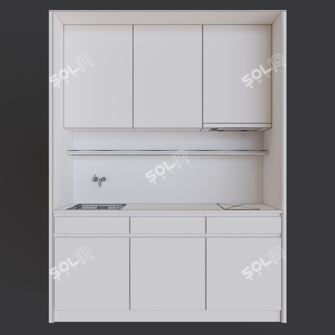 Sleek Modern Kitchen Set 3D model image 4