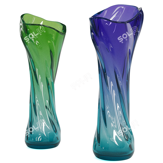 Elegant Glass Vase 3D model image 1