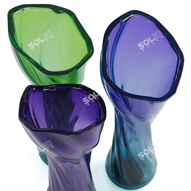 Elegant Glass Vase 3D model image 2