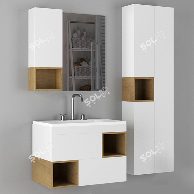 Sanflor Dallas Bathroom Furniture 3D model image 1