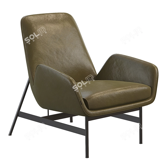 Elegant Steel Armchair: Okha Nicci 3D model image 1