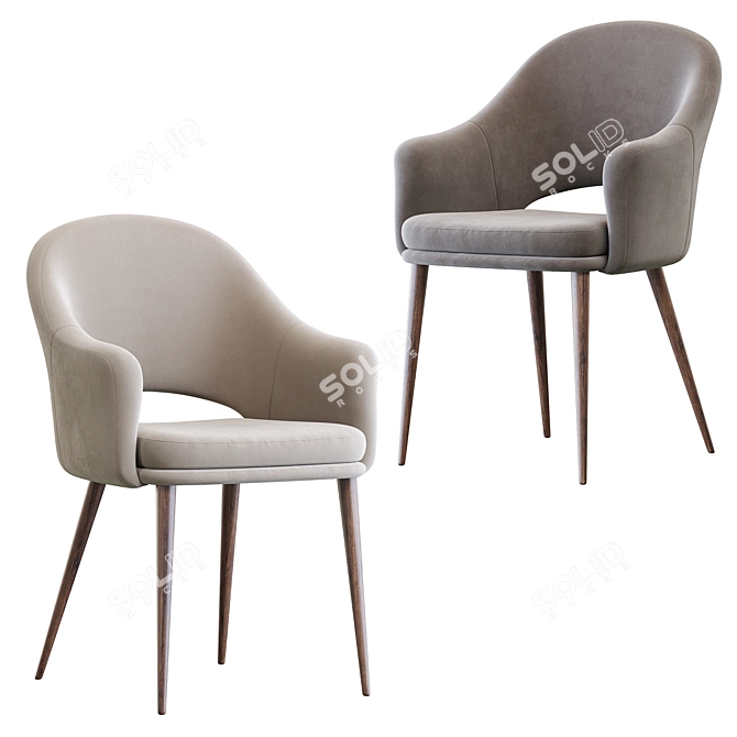 Maghreb Accent Chair in Mint with Black Legs 3D model image 1