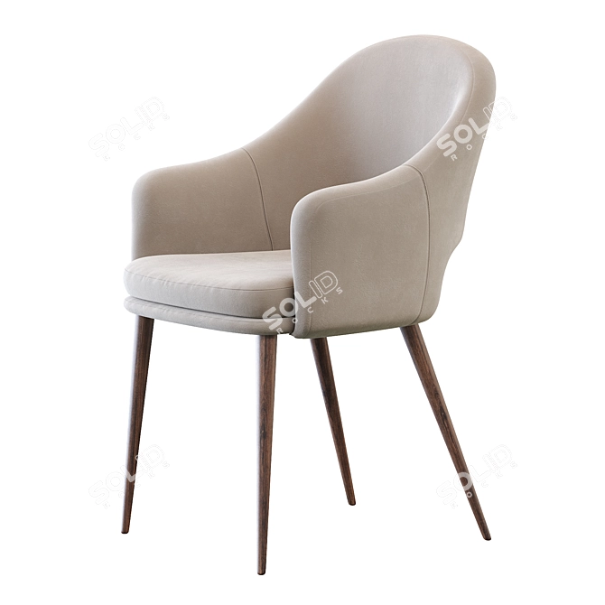 Maghreb Accent Chair in Mint with Black Legs 3D model image 4