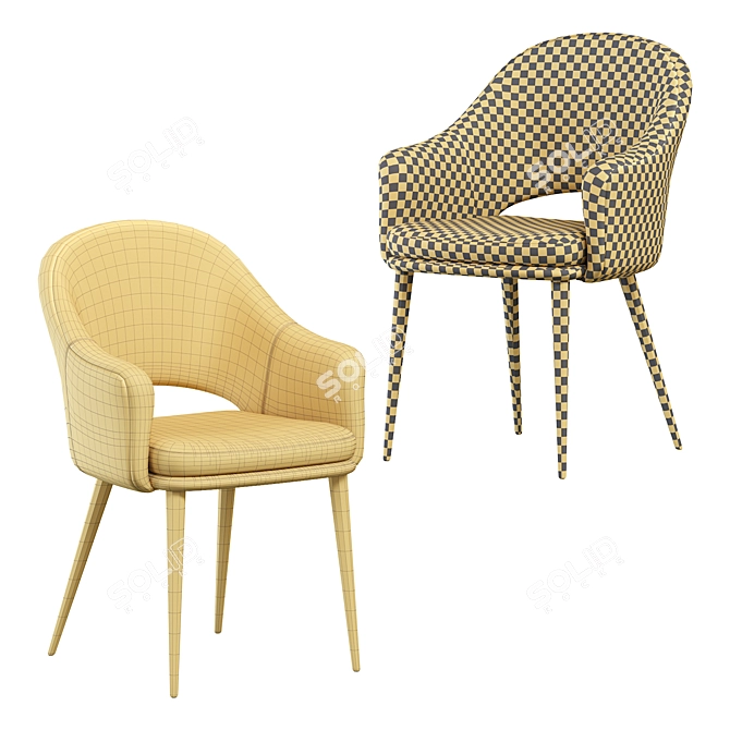 Maghreb Accent Chair in Mint with Black Legs 3D model image 5