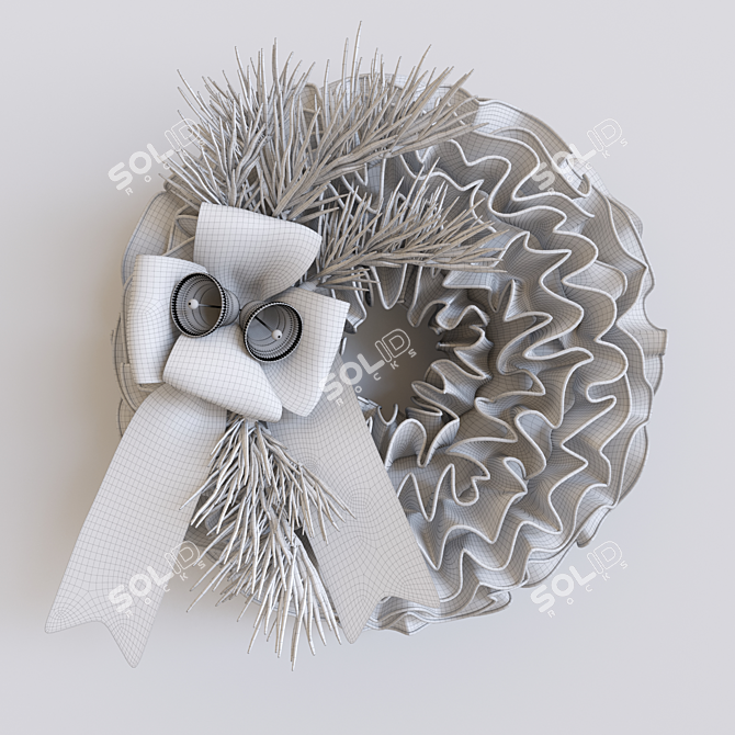 Festive Holiday Wreath 3D model image 3