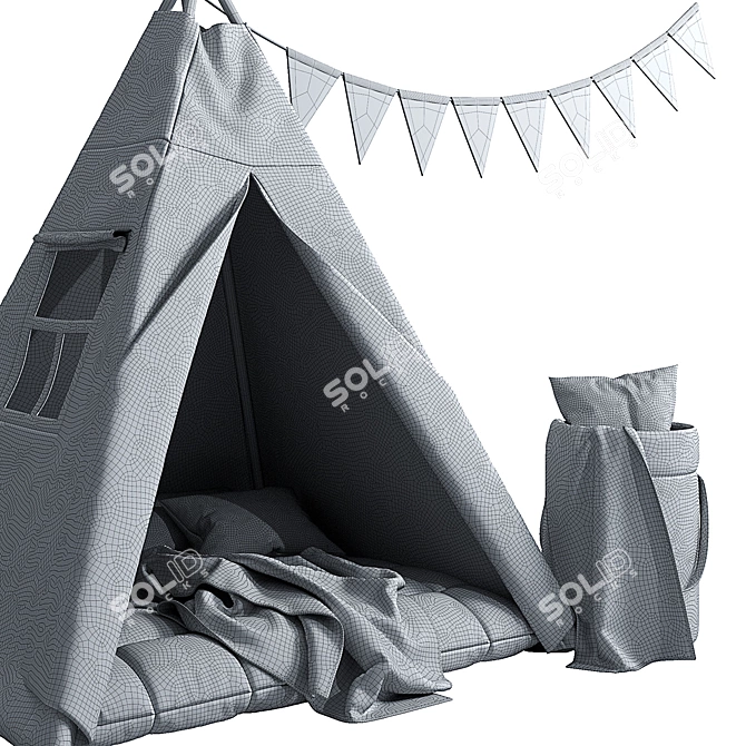 Vintage Wigwam #011: Rustic Charm in Millimeters 3D model image 5