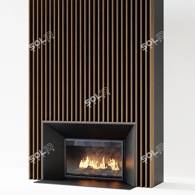 Modern 58" Fireplace 3D model image 3