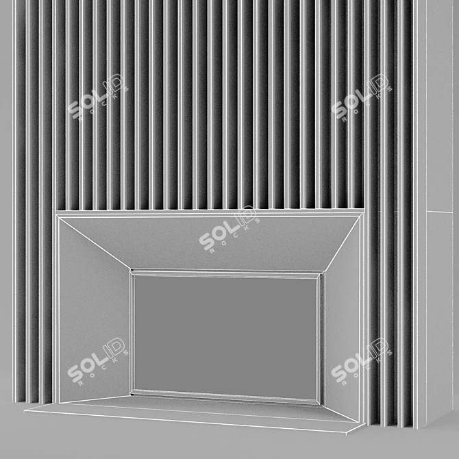 Modern 58" Fireplace 3D model image 4