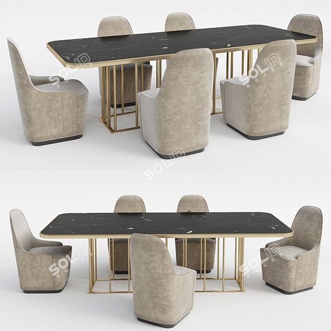 Dominique Roufier Set: Elegant 3D Furniture 3D model image 1