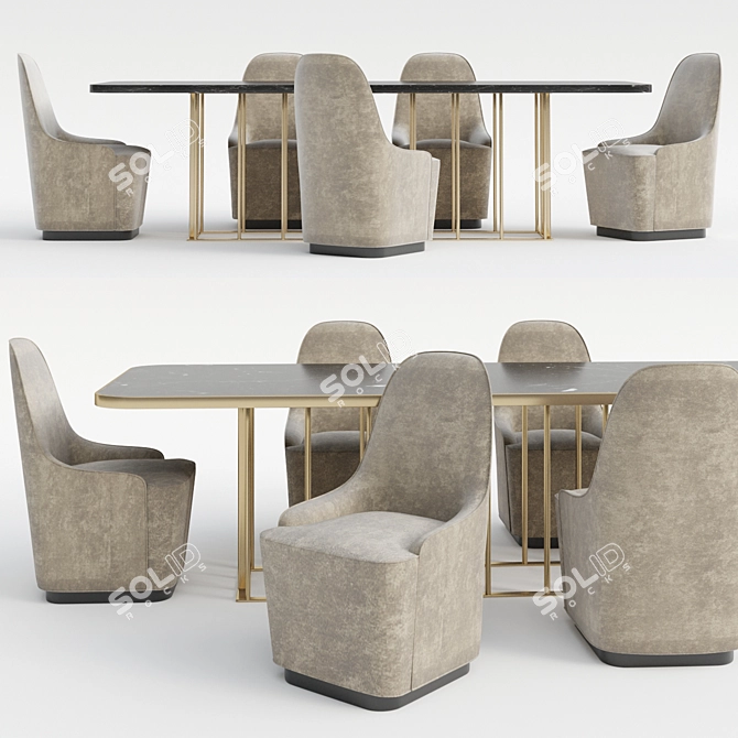 Dominique Roufier Set: Elegant 3D Furniture 3D model image 2