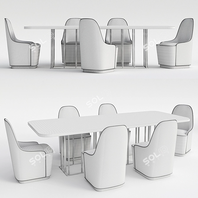 Dominique Roufier Set: Elegant 3D Furniture 3D model image 3