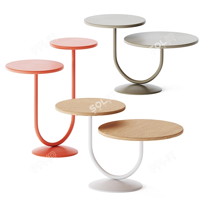 Artifort Twins Round Side Table 3D model image 1