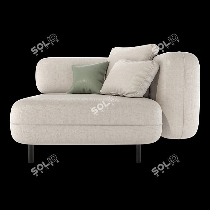 Modular DP1 Section - Stylish & Versatile Sofa 3D model image 2