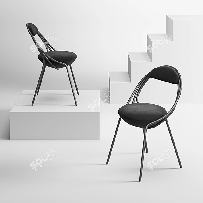 Luxurious Lee Broom Musico Chair - Sleek Stainless Steel 3D model image 4