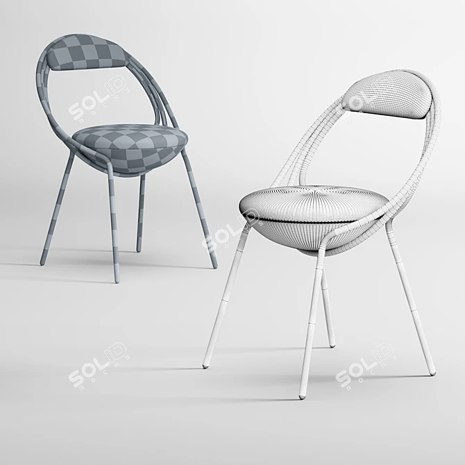 Luxurious Lee Broom Musico Chair - Sleek Stainless Steel 3D model image 5