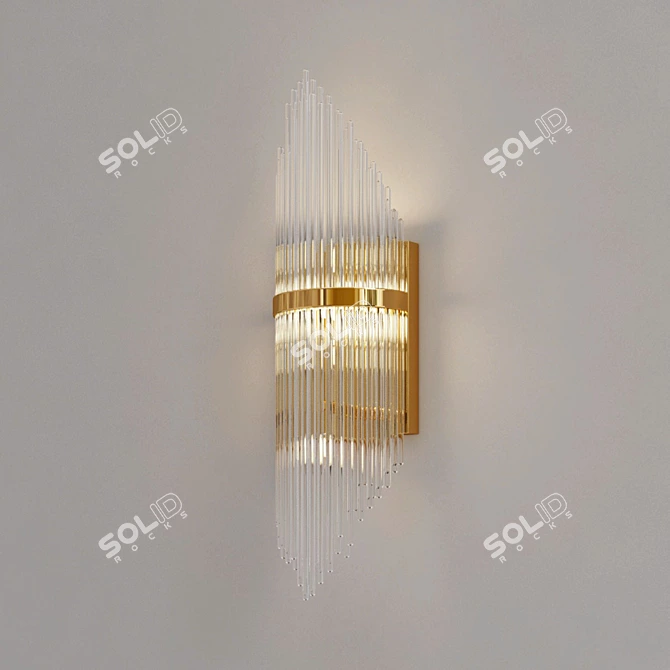 Golden Elegance: Luxury Metauro Wall Sconce 3D model image 1