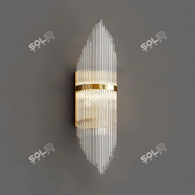 Golden Elegance: Luxury Metauro Wall Sconce 3D model image 3
