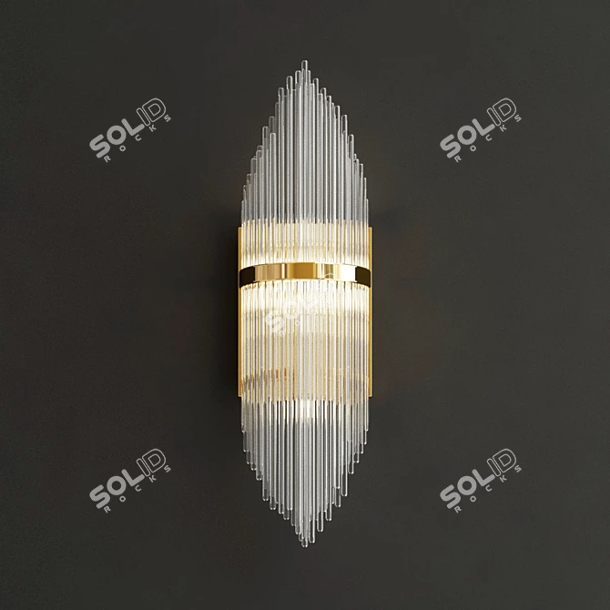 Golden Elegance: Luxury Metauro Wall Sconce 3D model image 4