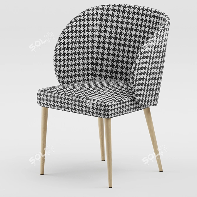 Elegant Upholstered Chair 3D model image 1