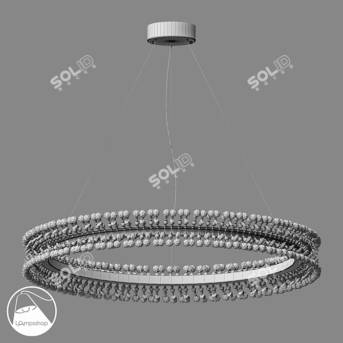 Luxury Crystal Bead Chandelier 3D model image 2