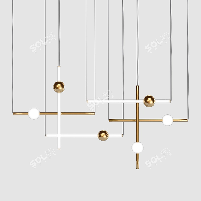 Orion Globe Pendant: Stylish Lighting Collection 3D model image 2