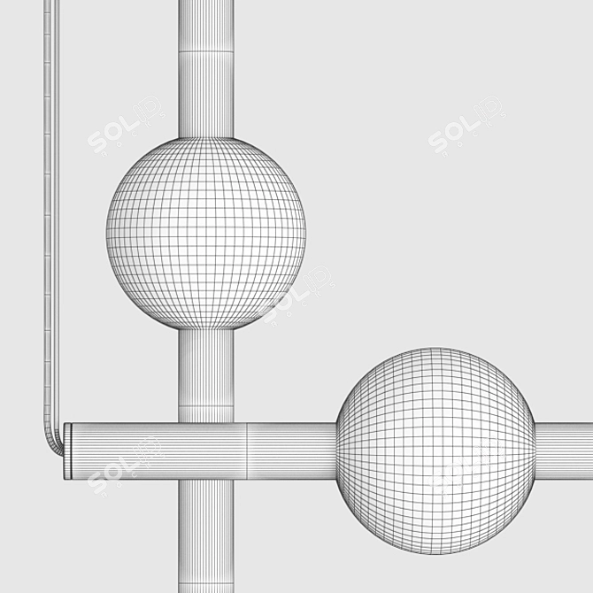 Orion Globe Pendant: Stylish Lighting Collection 3D model image 4